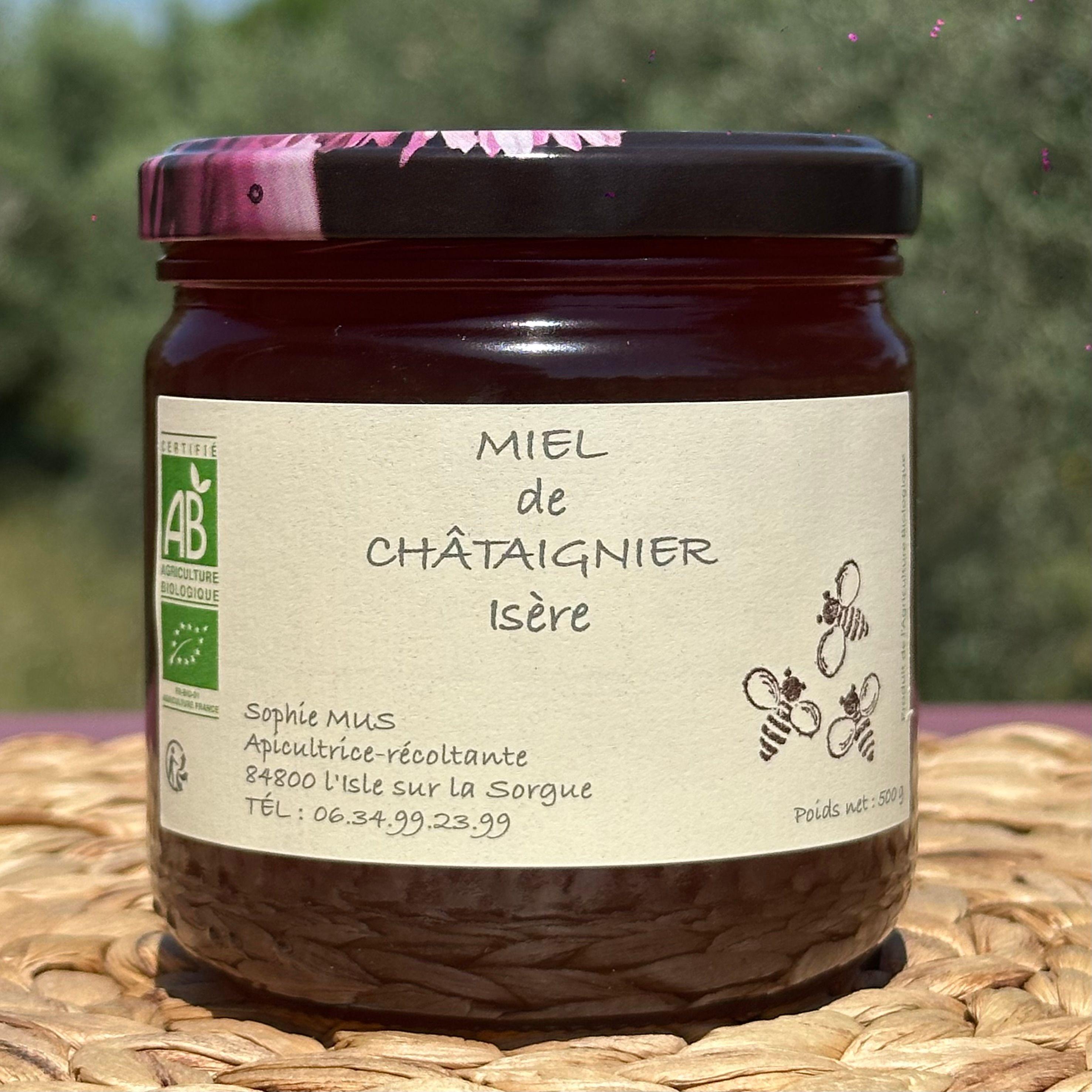 Pot de Miel de Châtaignier bio Chantemiel, terroir Isère