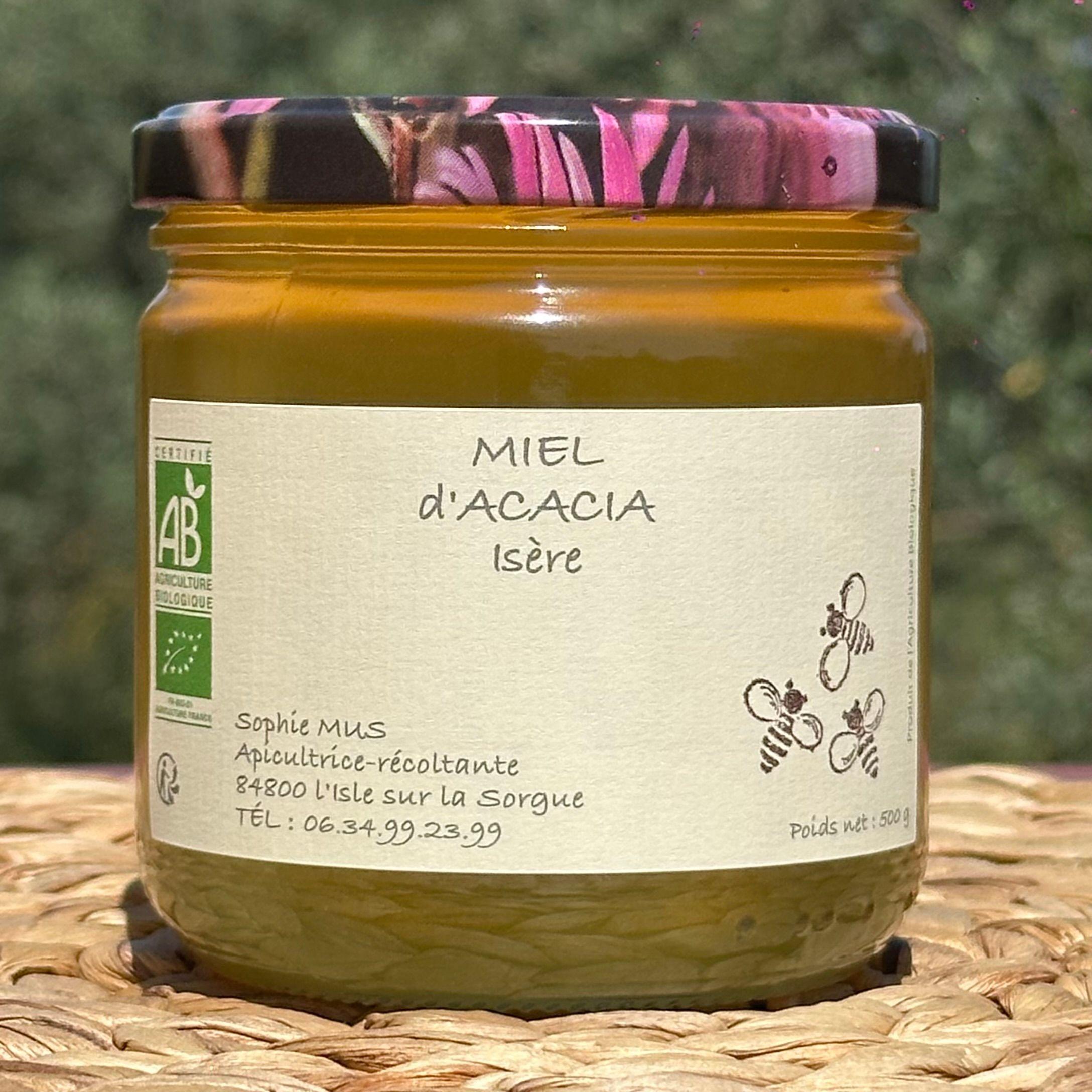 Pot de Miel d'Acacia bio Chantemiel, terroir Isère